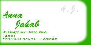 anna jakab business card
